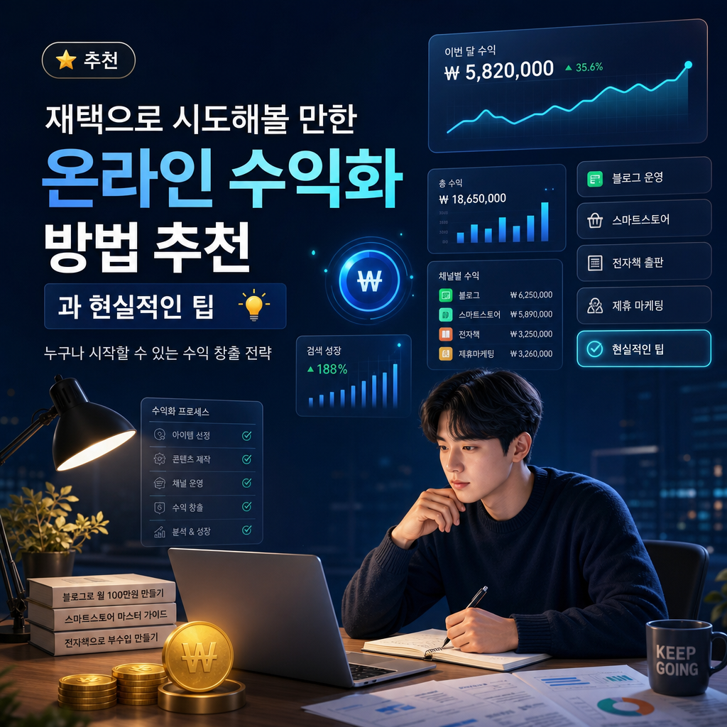 재택으로 시도해볼 만한 온라인 수익화 방법 추천과 현실적인 팁